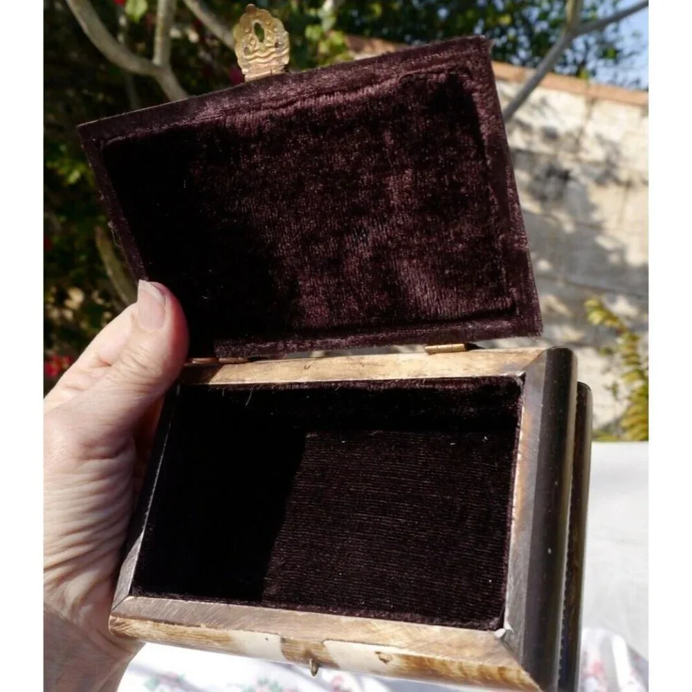 Trinket Jewelry Box Camel Bone & Brass Handcrafted 5.75